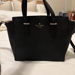 Kate Spade New York Black Leather Satchel Crossbody Bag